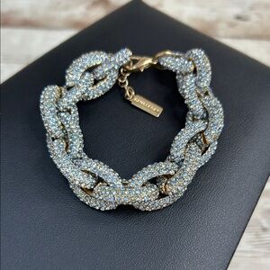 Baublebar Blue Crystal and Gold Chain Link Bracelet
